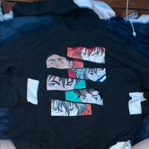 Black Anime Graphic Hoodie